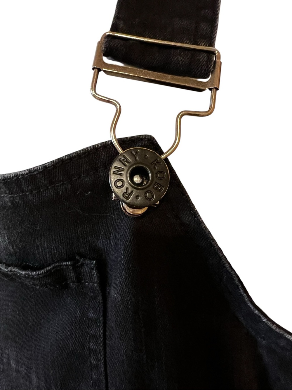 Torn by Ronny Kobo Denim Flare Leg Overalls Black Wash Size 27 Contemporary - Picture 4 of 7